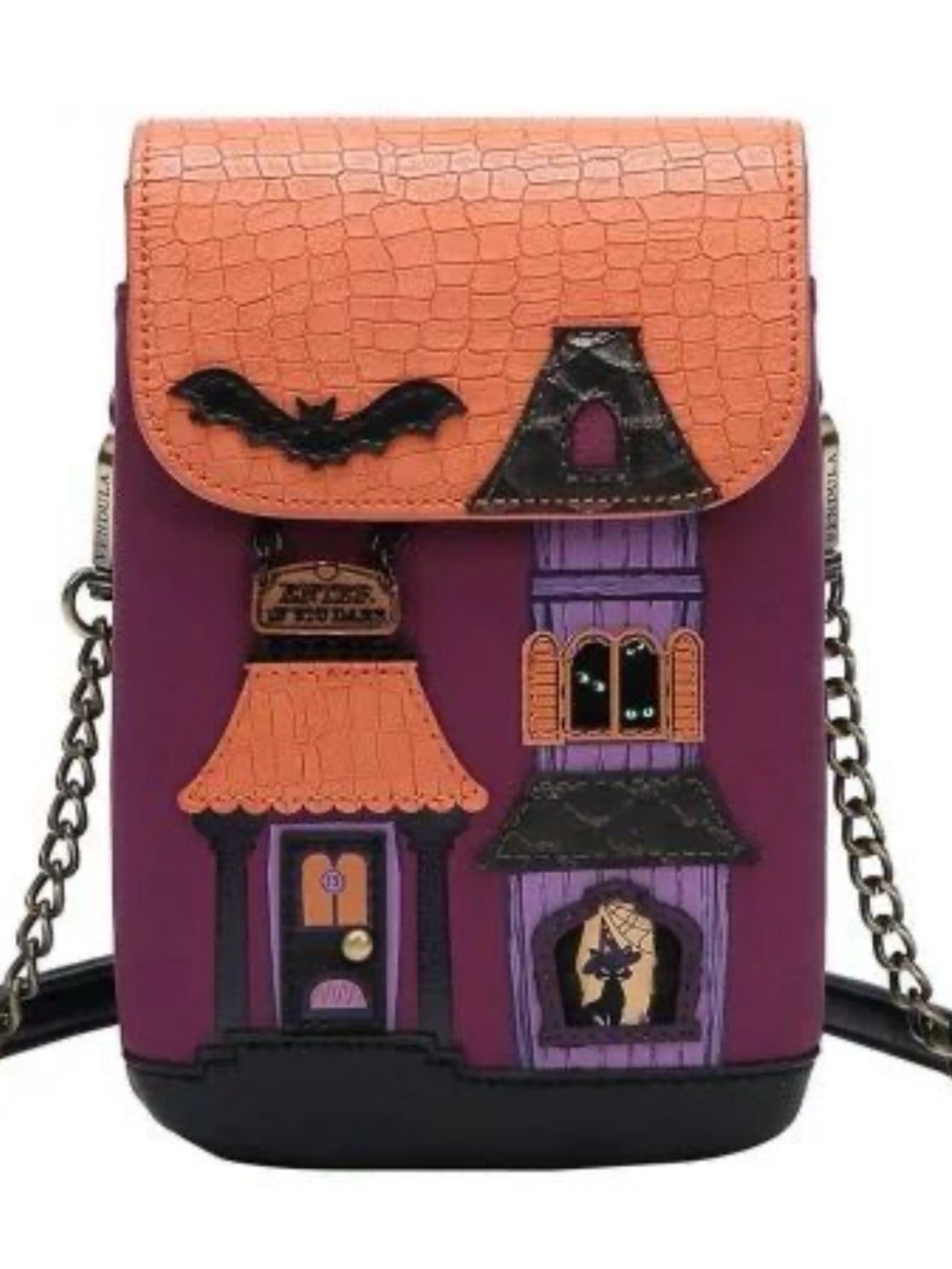 RARE Vendula London Ghoulevard Haunted House Phone Pouch Crossbody Bag Halloween